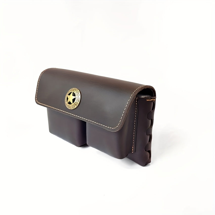 Men's Genuine Leather Belt Bag Multi-function Storage Bag For Keys, Mobile Phones, Tissues, Chargers, Multi-pocket Waist Bag