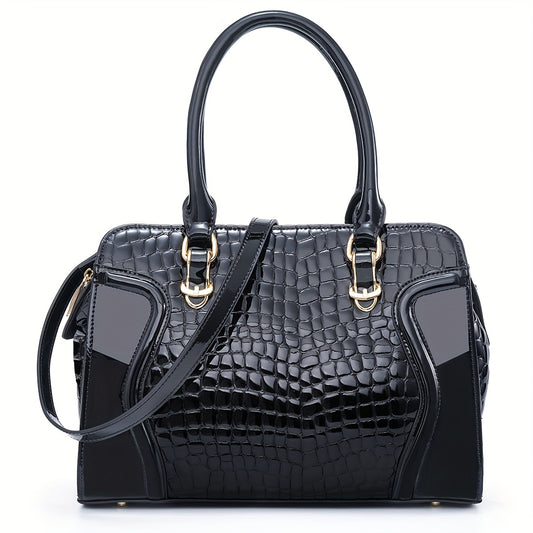 Genuine Leather Large Crossbody Bag for Women Crocodile Tote, Messenger bags for women