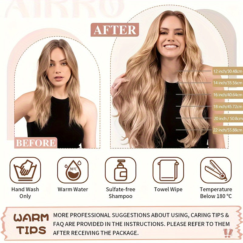 8pcs Luxe Remy Human Hair Extensions Set | 100% Real, Silky Straight