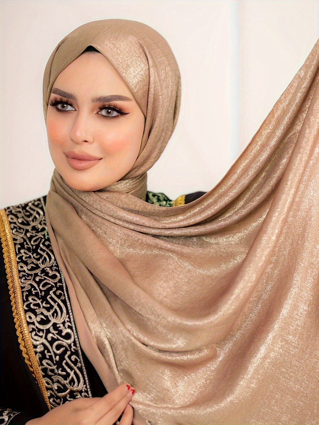 1/2 Pack Non-Stretch Religious Muslim Khimar Abaya, 100% Polyester, Breathable, Handmade, Available in Various Solid Colors, Includes Hand Wash or Professional Dry Clean Care Instructions
