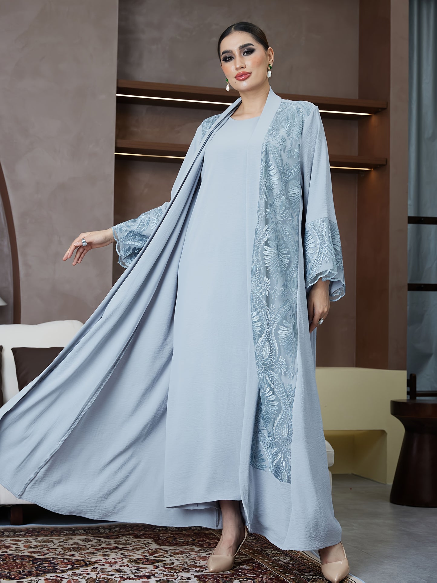 New Abaya for Ramadan, Middle Eastern Arabic Robe, Saudi Arabia, Turkish Muslim Women'S Floral Dress with Comfortable Breathable Fabric, High-End Fashion Paisley Pattern