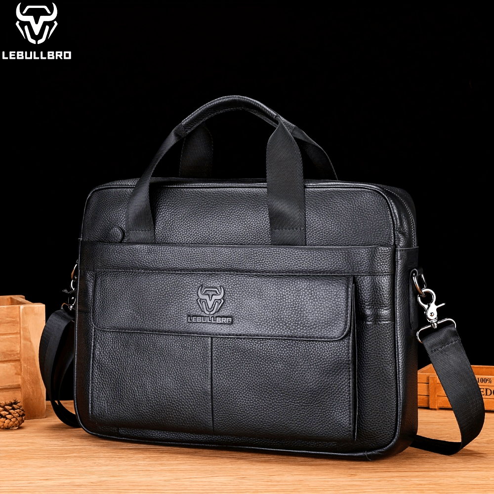 Men Top Layer Cowhide Leather Laptop Bag 100% Genuine Shoulder Messenger Leather Laptop Bag Business Handbag