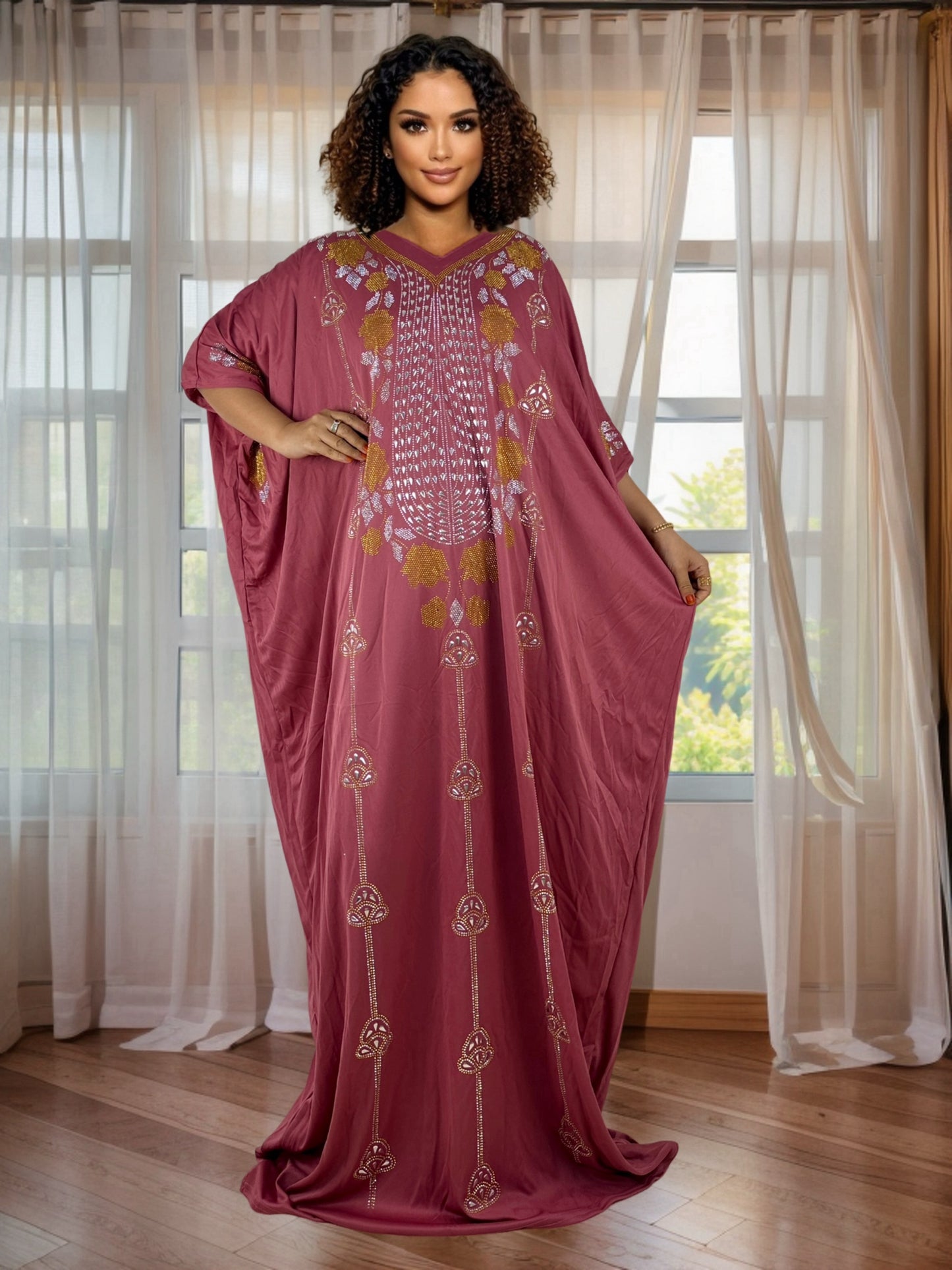 Plus Size, Women's Turkish Abaya Long Kaftan - Elegant Islamic Gown with Voluminous flowy design, Non-Transparent Full Coverage Dress for Everyday & Special Occasions