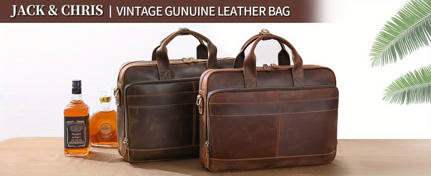 Leather Briefcase For Men, Business Travel Laptop Messenger Bags