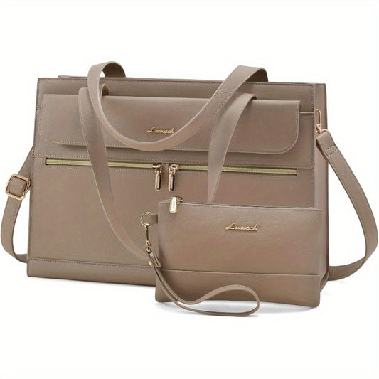 Laptop Leather Bag for Women Laptop Tote Bag Large Computer Bag High Quality Business Office Work Bag