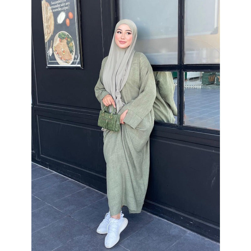 Women's Islamic Abaya Burqa - Elegant Middle Eastern Robe with Loose Fit, Modest Muslim Gown for Everyday & Special Occasions - Available in Olive Green/, Islamic Clothing for Women