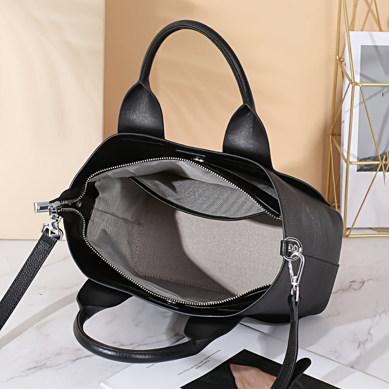 Leather Crossbody Bag Minimalist Leather Handbag, Women's Crossbody Bag, Fashionable Solid Color Handbag, Minimalist Crossbody Bag
