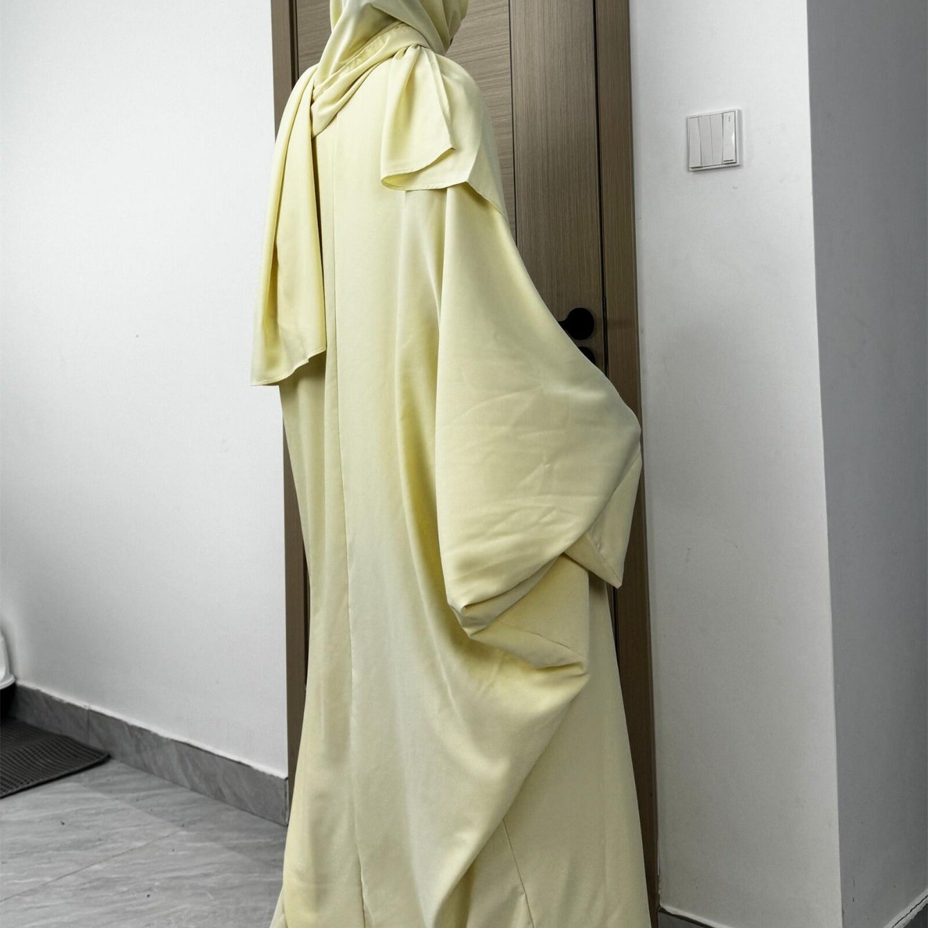 Plus Size Middle Eastern Loose Long Robe Prayer Jilbaab Dress with Matching Headscarf Two-piece Abayas Ethnic Clothing Islamic Conservative Dresses Long Skirt