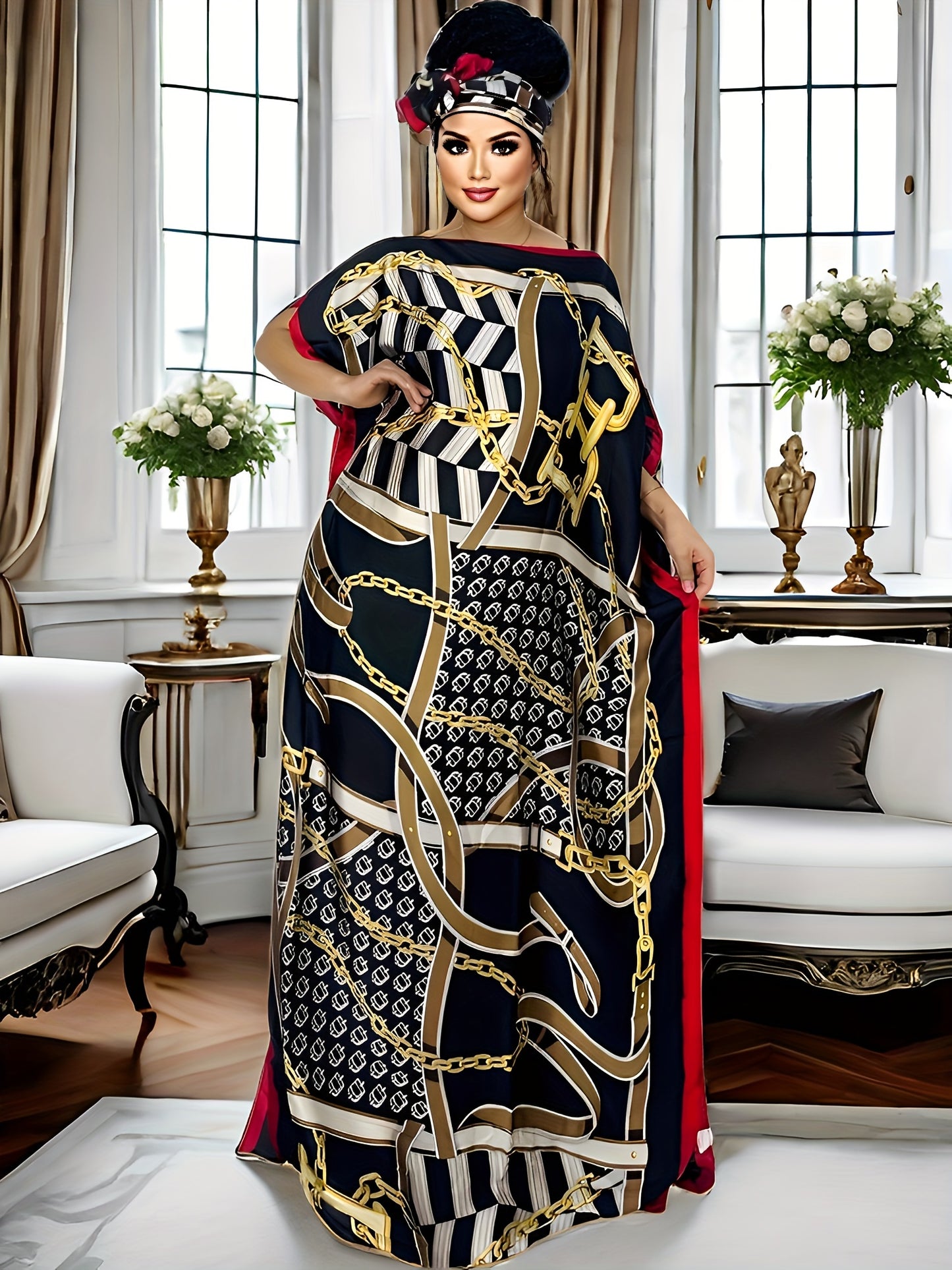 Middle Eastern Robe + Scarf | Kaftan Abaya