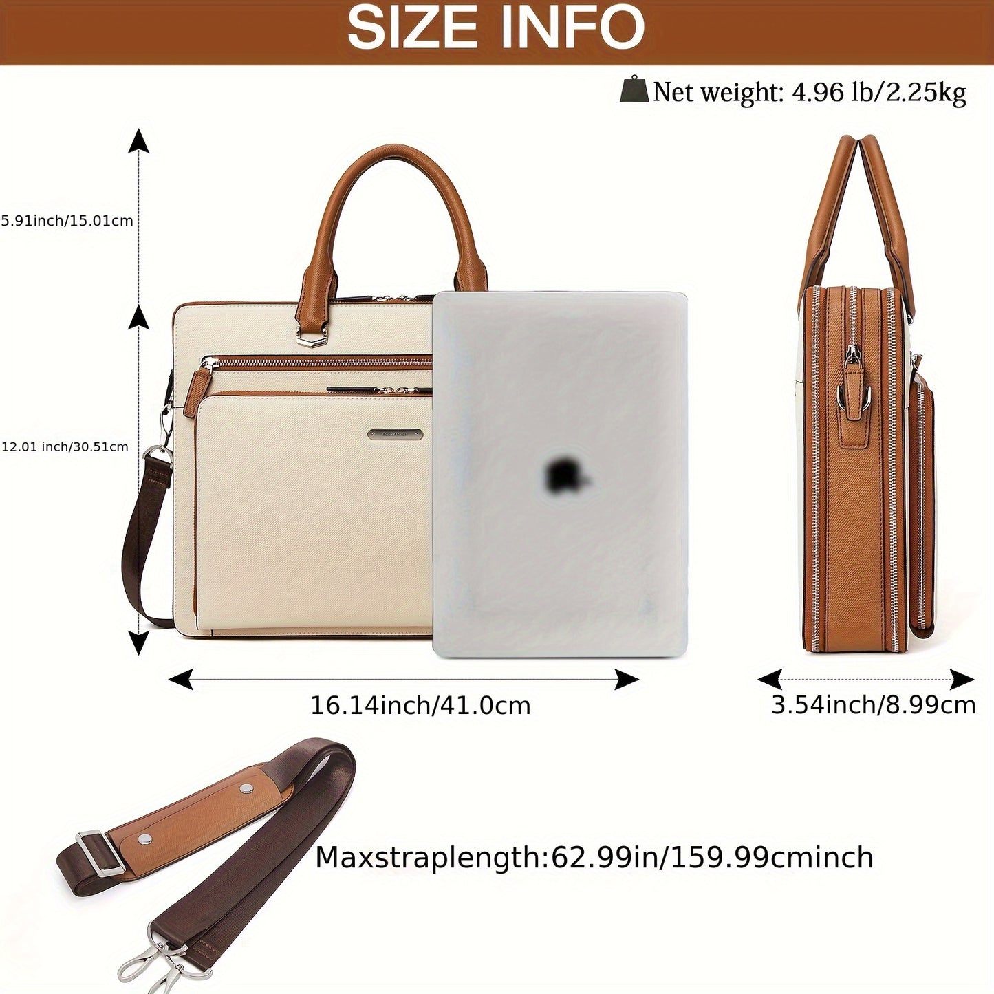 Briefcases For Men Laptop Leather Bag 15.6 Inch Computer Messenger Shoulder Slim Bag Business Travel