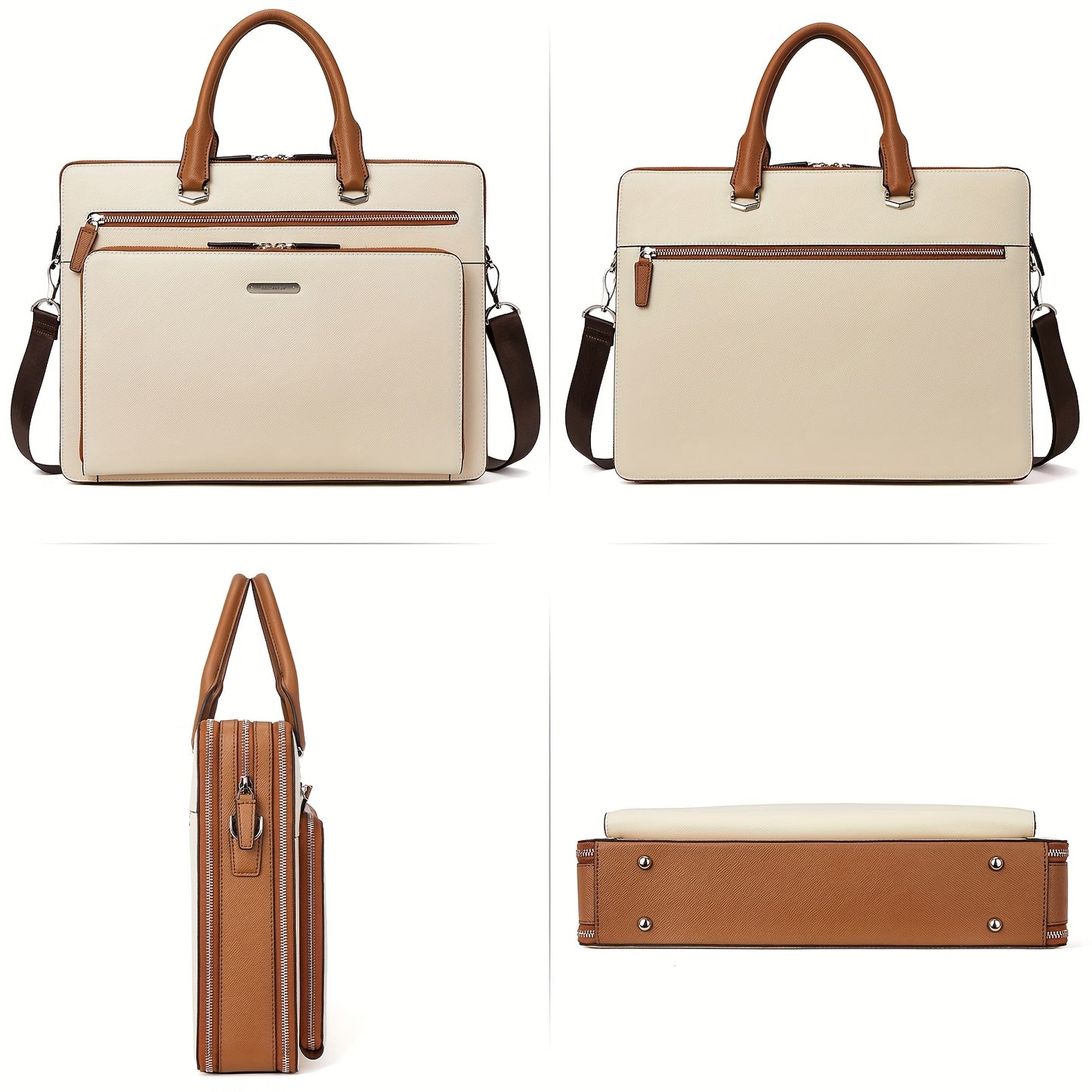 Briefcases For Men Laptop Leather Bag 15.6 Inch Computer Messenger Shoulder Slim Bag Business Travel