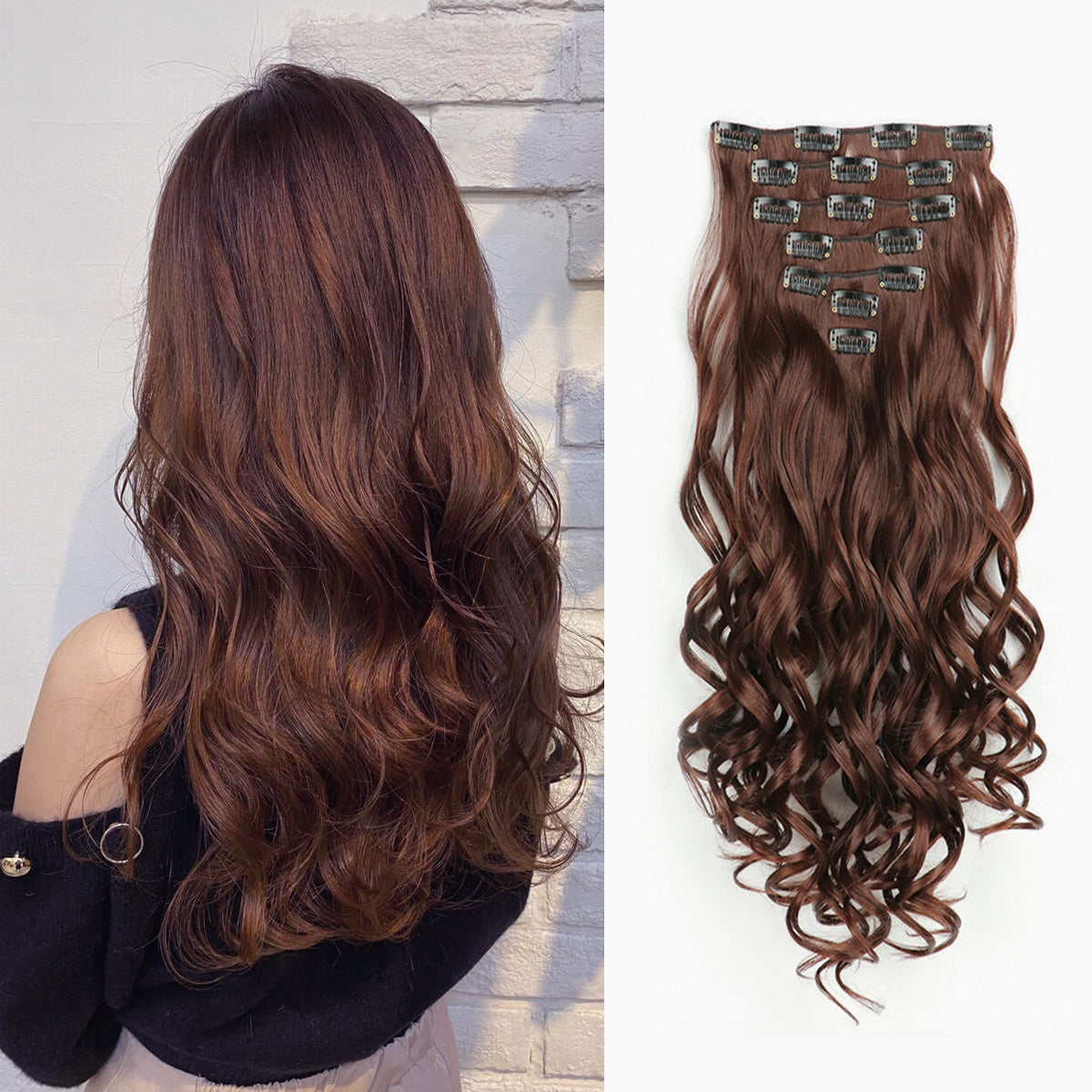 22 Inch Full Head Clip In Hair Extensions