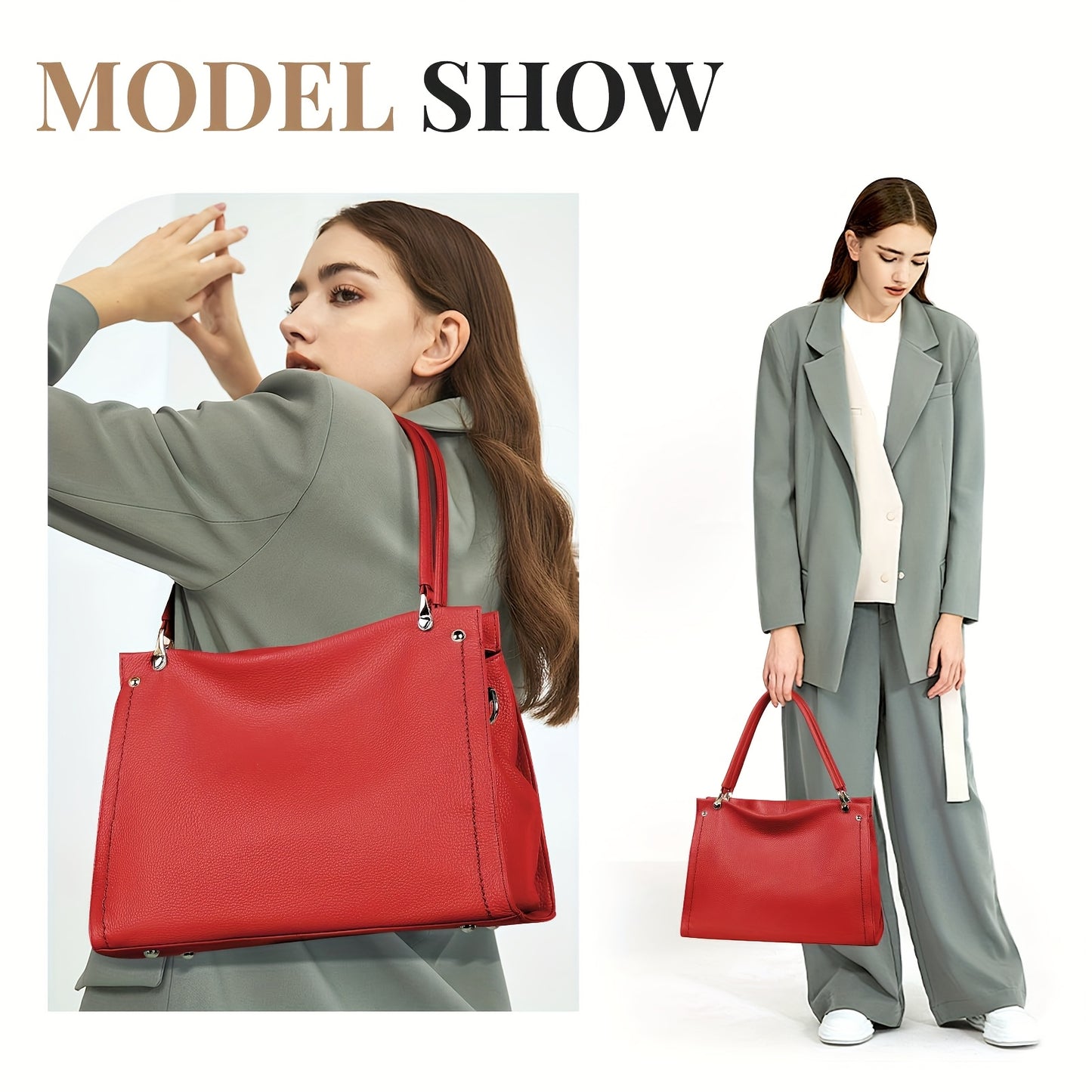 Elegant Leather Handbag, Women's Tote Bag, Versatile Single Shoulder Sling Bag