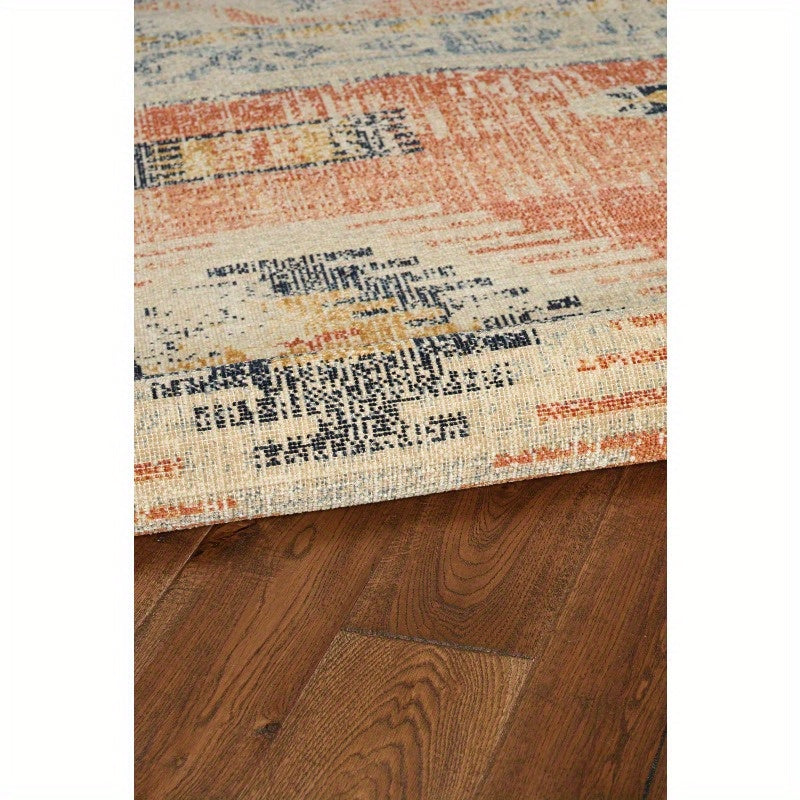 Home Decor Great Zero Area Rugs Collection Ivory and Rust For Living Room, Bedroom, Entryways, Hallways, Kitchen, Home Office