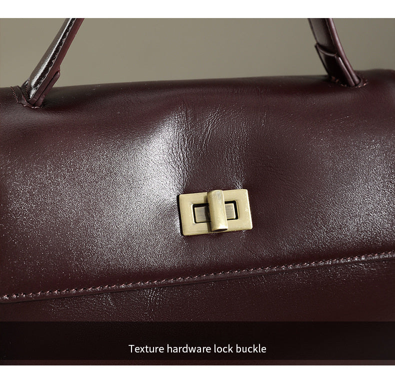 Solid Color Luxury Leather Women's Shoulder Bag, Crossbody Bag for Women, 2025 New High-End Retro Shoulder Bag