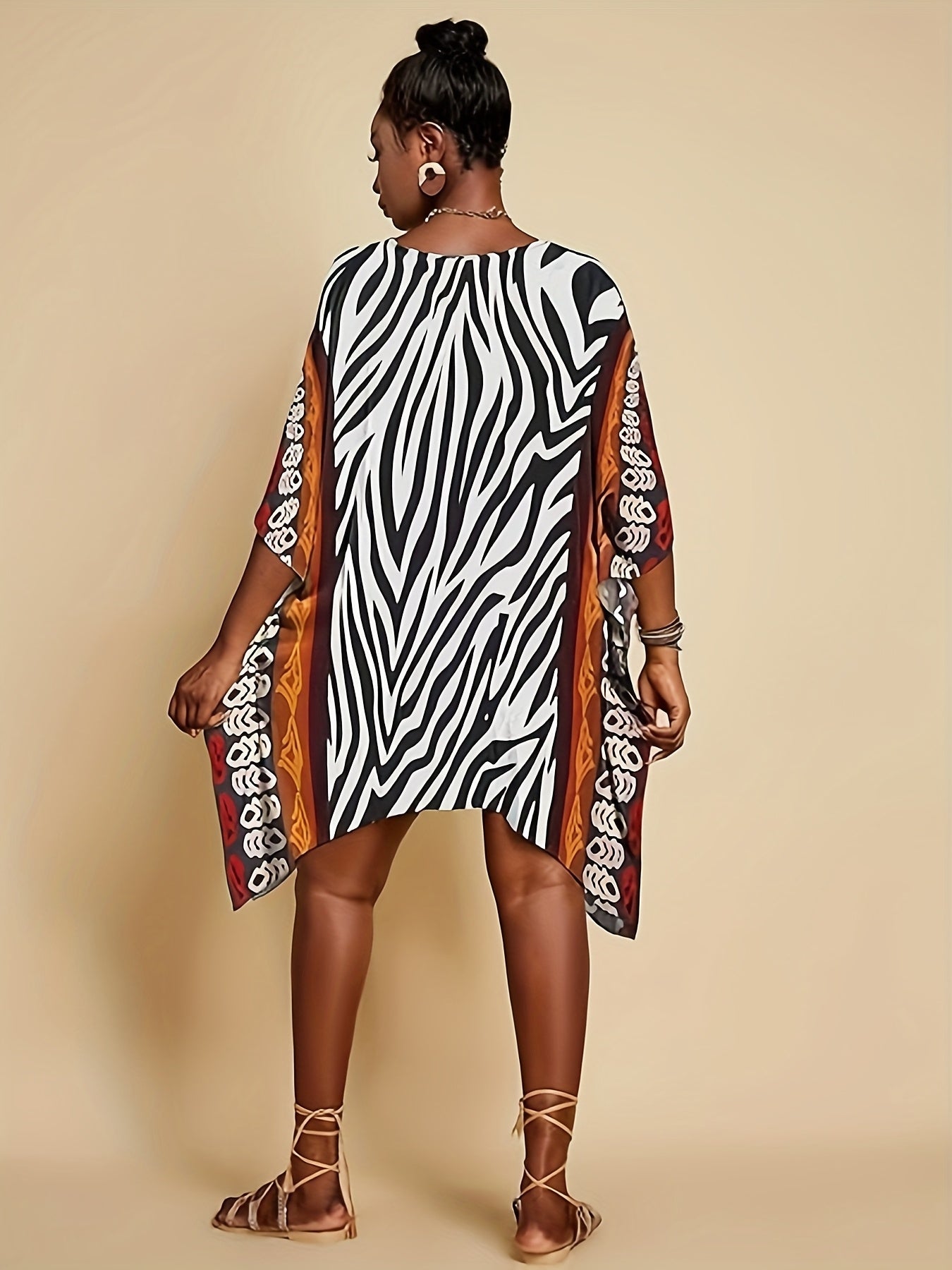 Short Kaftan Dresses For Women 2025 Swimsuit Cover Up Summer V Neck Kaftan Beach Dress Loungewear