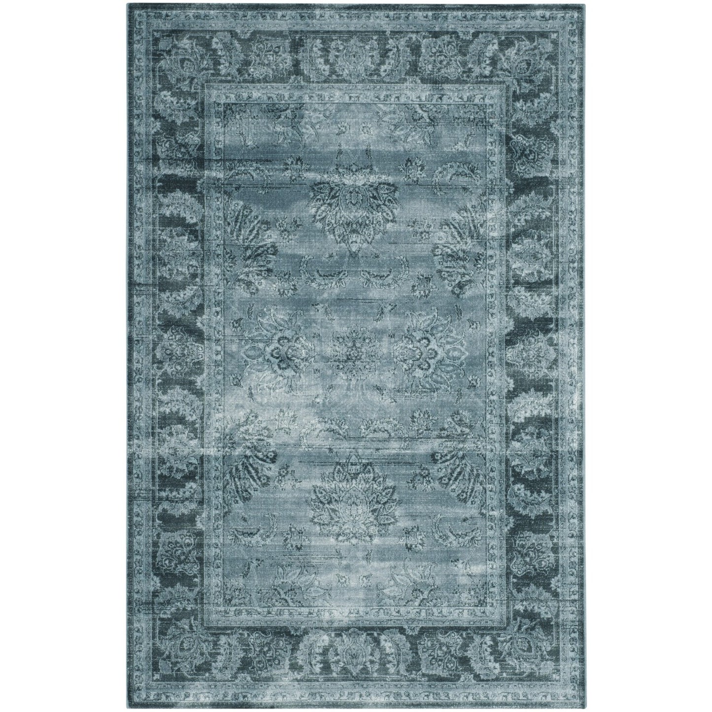 Indoor Power Loomed Easy Care Area Blue/Brown Rug For Home Decor Rug for Living Room, Bedroom, Dining Room,Turkish Carpet, Home Office, Basement