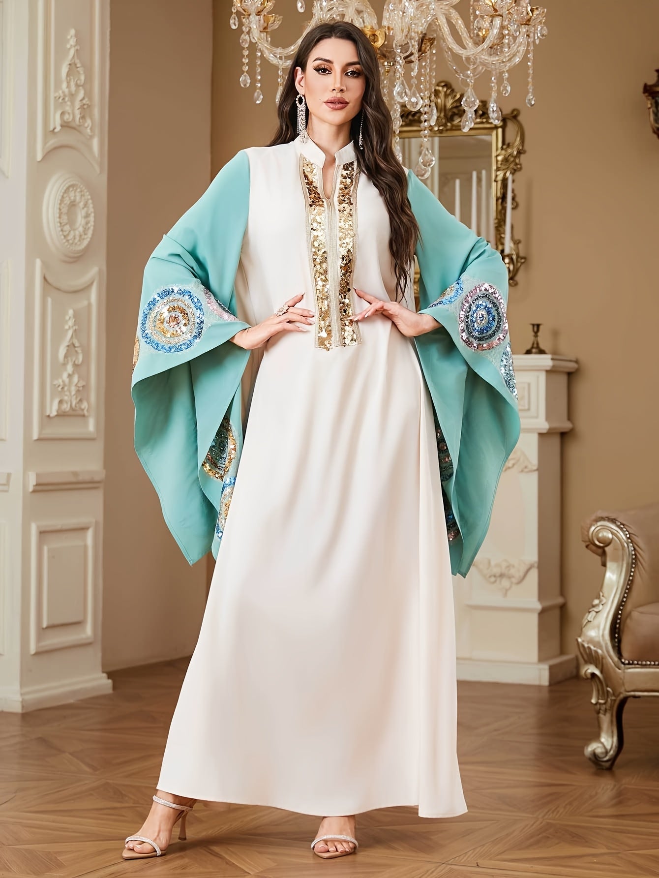 Women's Elegant Maxi Abaya Kaftan - Formal Evening Gown & Everyday Islamic Dress in Lavender Purple, Batwing Sleeves, Non-Stretch Formal event & Everyday Islamic Clothing for Weddings