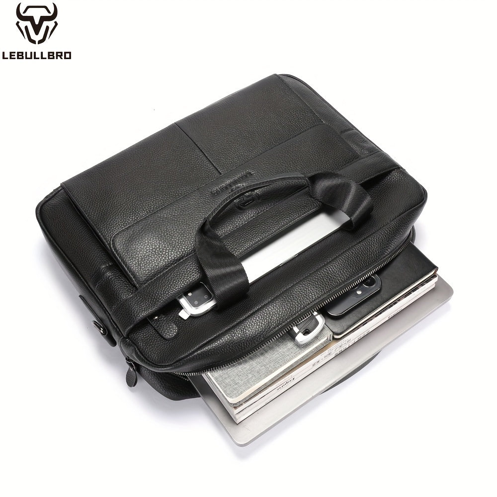 Men Top Layer Cowhide Leather Laptop Bag 100% Genuine Shoulder Messenger Leather Laptop Bag Business Handbag