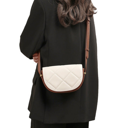 2025 New Saddle Bag Women's Bag, Semi-Circular Broadband Shoulder Crossbody Bag, High-End Genuine Leather Material