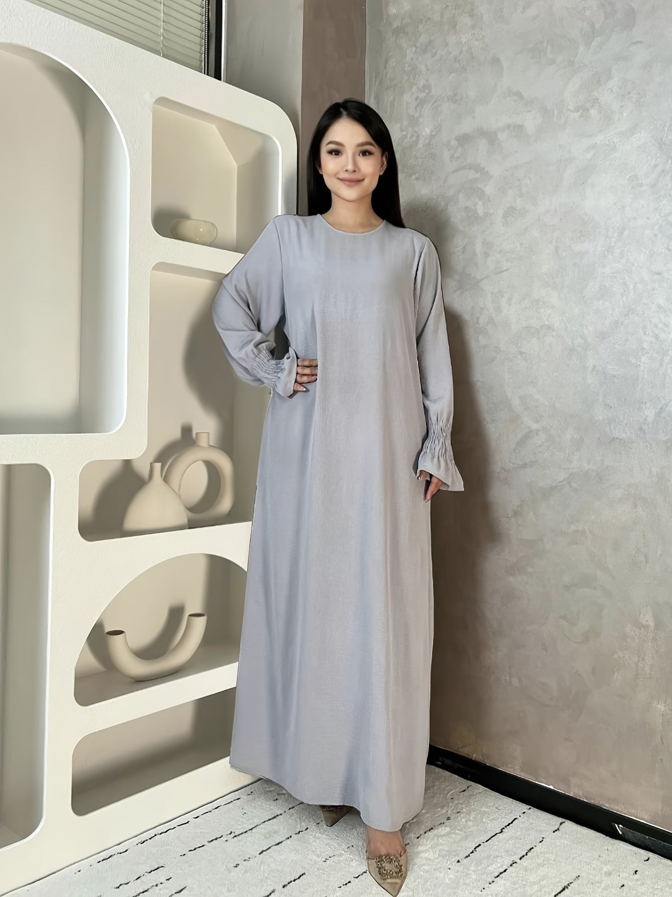 Soft Crepe Material With Pocket Muslim Lady Abaya Prayer Abaya