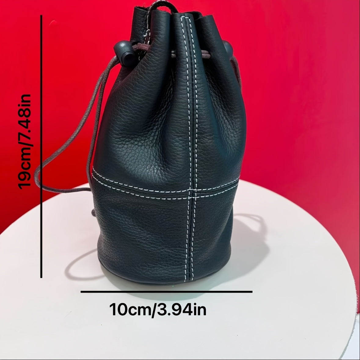 Genuine Leather Sling Crossbody Bag for Women - Adjustable Strap, Zipper Closure