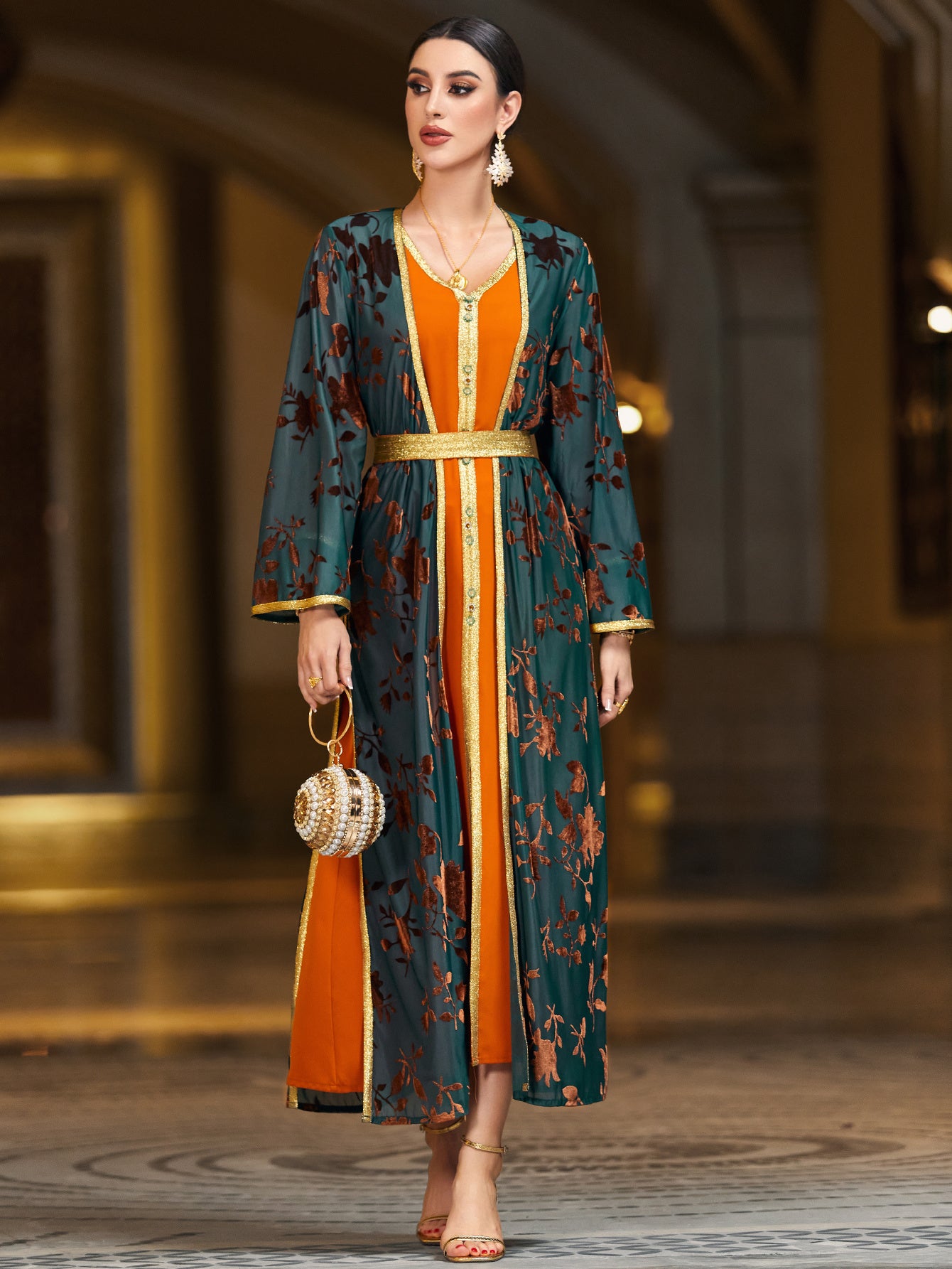 Casual Arab Two-Piece Modern Abaya Set