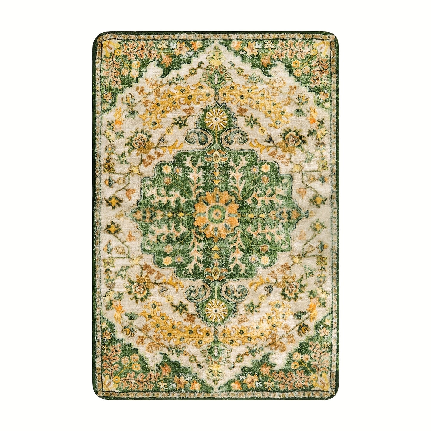 Bohemian Floral Medallion Area Rug - Small Rugs For Bedroom Soft Bathroom Mat, Machine Washable Indoor Throw Front Door Carpet For Bathroom Sink Dressing Room