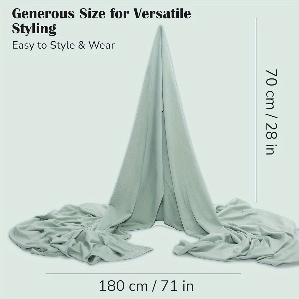 Zari Hijabeez Premium Bamboo Jersey Hijab Scarves - Elastic Long Plain Muslim Shawls for Women, Soft Breathable Turban Head Wraps with Adjustable Fit, Hand Wash/Dry Clean, Versatile for Casual & Formal Wear