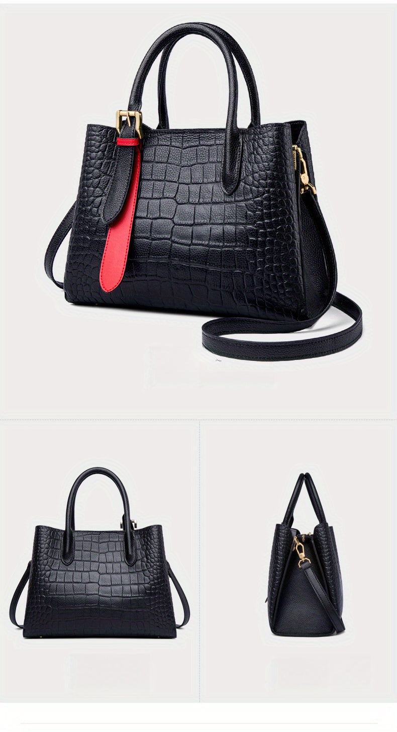 Large Capacity 2025 New Women's Bag, Genuine Leather Handbag for Women, Stylish Crossbody Commuter Women's Bag