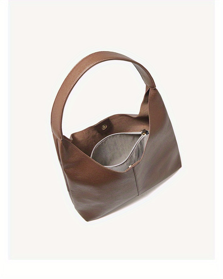 Women's Leather Tote Bag - Large Capacity Bucket Crossbody Bag with Adjustable Shoulder Strap