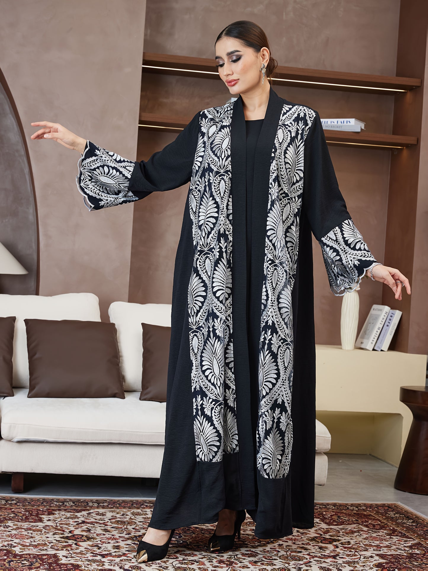 New Abaya for Ramadan, Middle Eastern Arabic Robe, Saudi Arabia, Turkish Muslim Women'S Floral Dress with Comfortable Breathable Fabric, High-End Fashion Paisley Pattern