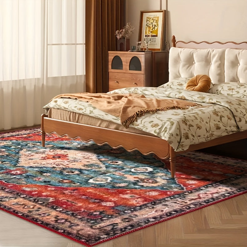Imitation Cashmere Area Rug, Vintage Bohemian Style Carpet, Machine Washable, Non-slip, Soft, Rugs Can Be Used For Bedroom, Dining Room, Living Room And Office Decoration