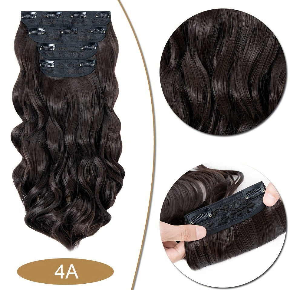 4Pcs/set 22inch Long Curly Hairpieces Ombre Hairpieces for Women