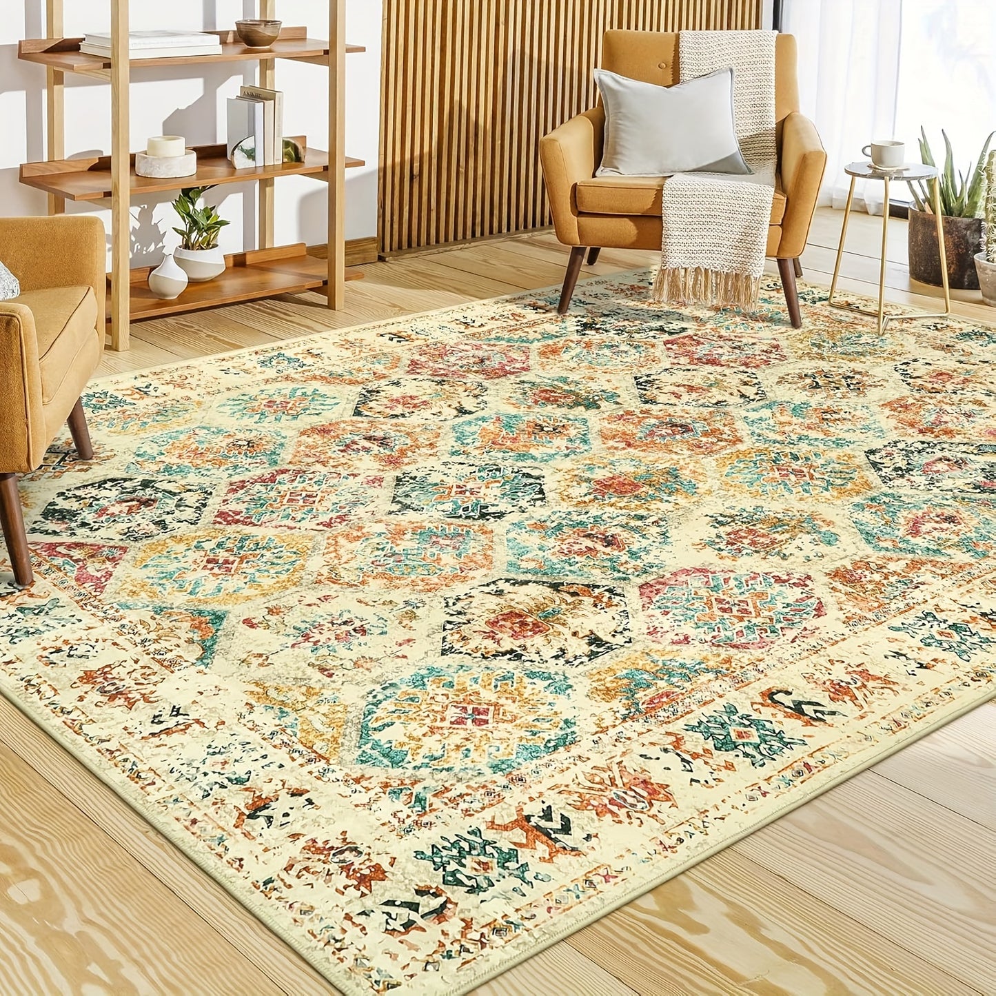 Washable Small Kitchen Rugs, Non Slip Indoor Entry Rug Front Door Mat, Moroccan Trellis Soft Rubber Backing Printed Throw Carpet For Bathroom Entryway Bedside