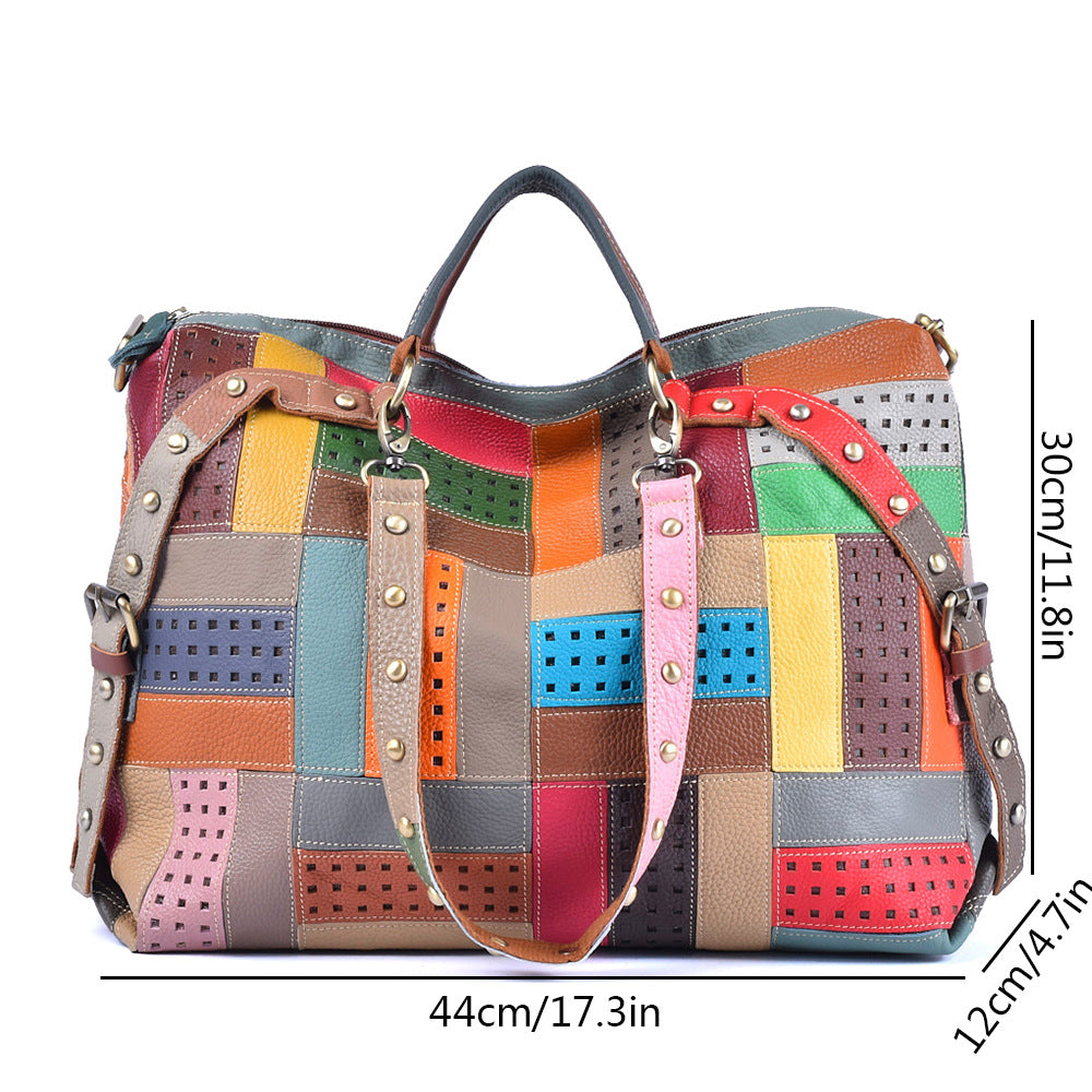 Tote Bag for Women - Large Capacity Cowhide Genuine Leather Crossbody Handbag