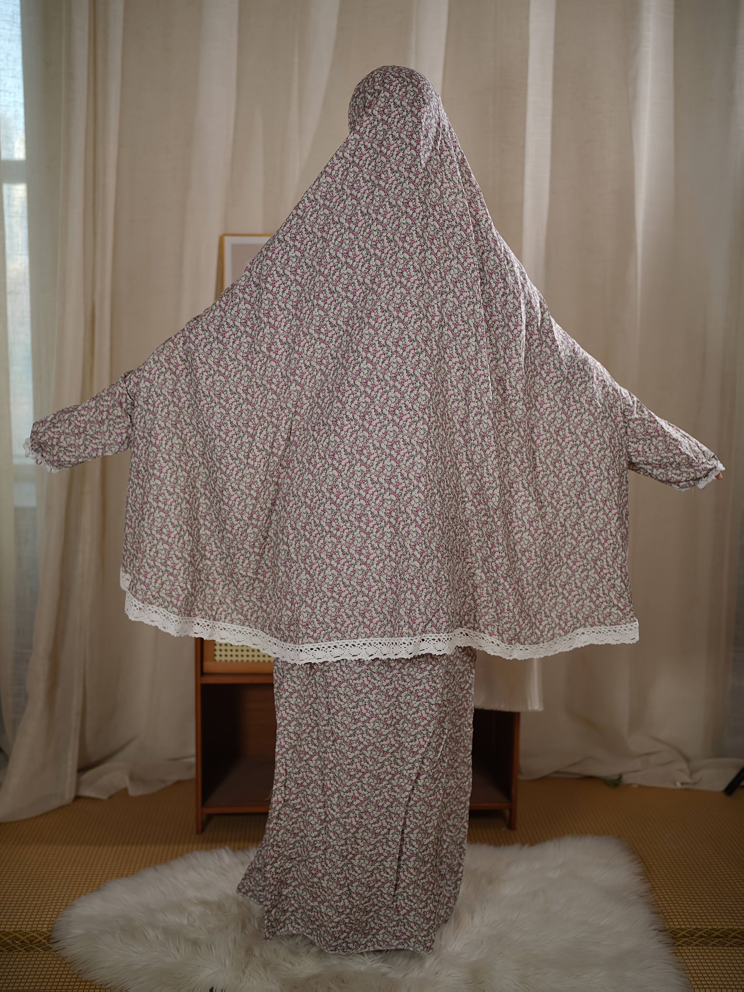 Two-Piece Hooded Jilbaab Outfit for Muslim Women in The Middle East