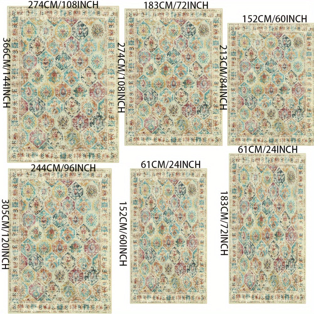 Washable Small Kitchen Rugs, Non Slip Indoor Entry Rug Front Door Mat, Moroccan Trellis Soft Rubber Backing Printed Throw Carpet For Bathroom Entryway Bedside