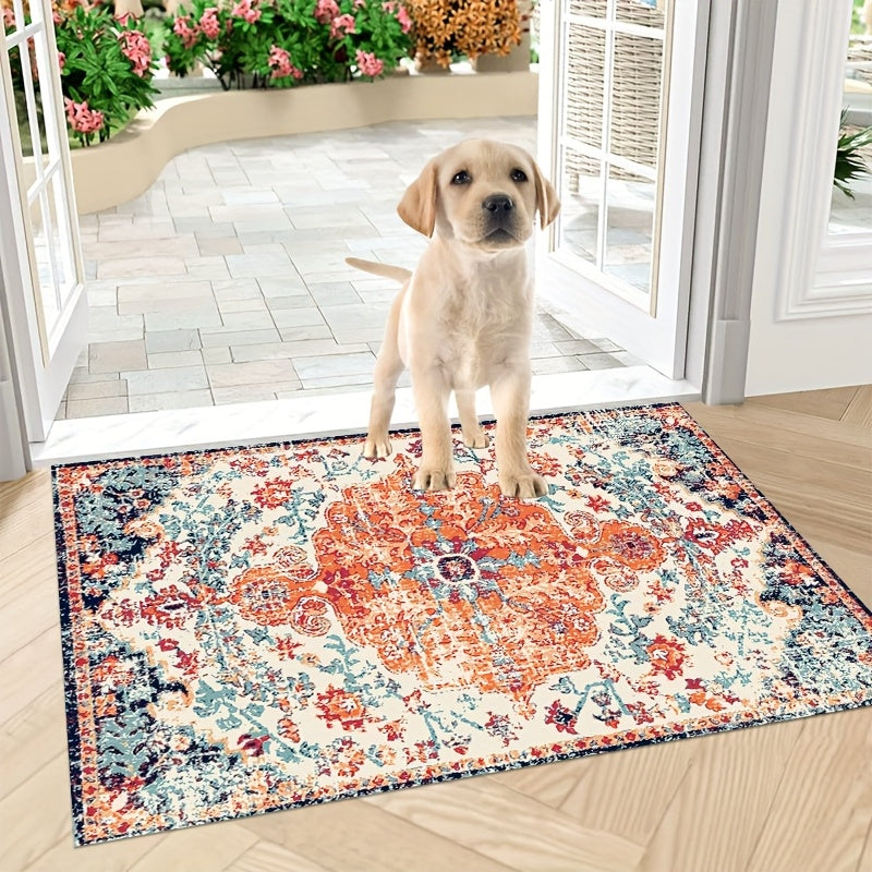 Bohemian Kitchen Mat, Bohemian Raggy Wind Mat, Indian Mat Corridor Running Mat, Flannel Soft And Comfortable Easy to Clean, Suitable for Bedroom Living Room Dining Room Kitchen Bathroom Porch Rug Floor Carpet, Laundry Room