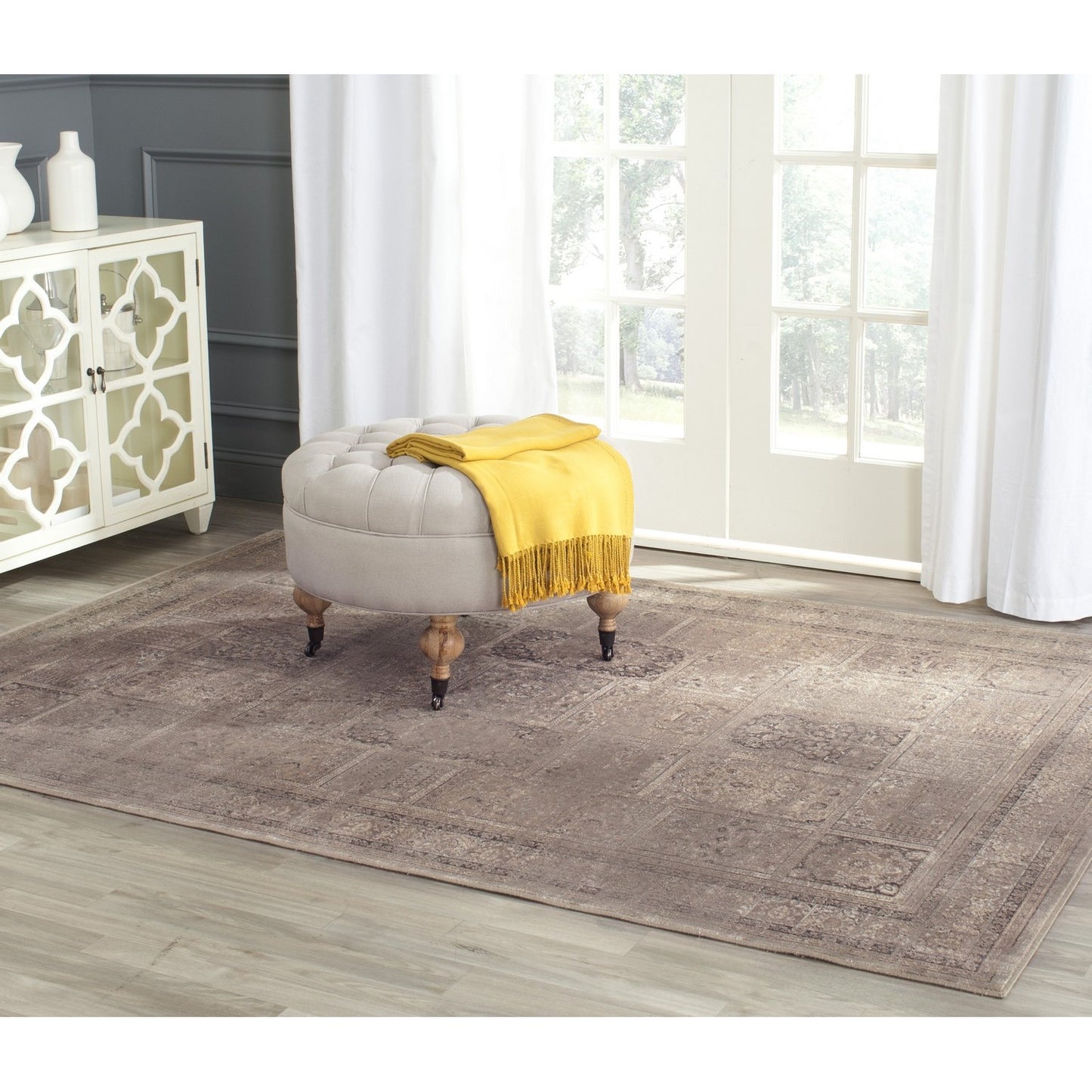 Vintage Collection VTG127 Non-Slip Indoor Power Loomed Easy Care Area Medium Rug For Home Decor Rug for Living Room, Bedroom,Turkish Carpet, Dining Room, Home Office, Basement