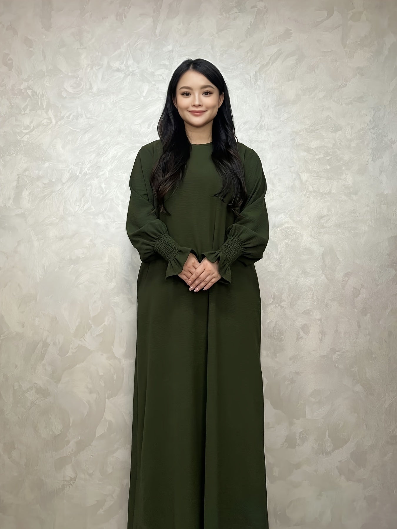 Soft Crepe Material With Pocket Muslim Lady Abaya Prayer Abaya