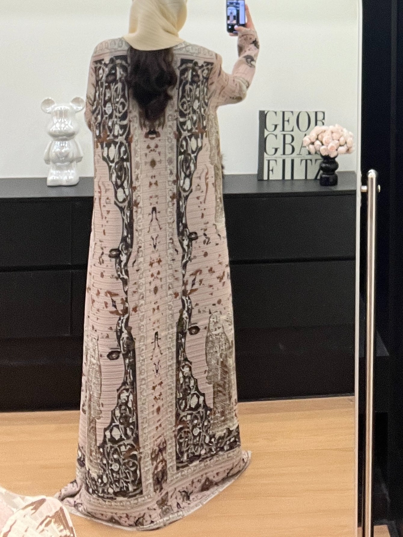 Plus Size Women's Middle Eastern Emirati Abaya Kaftan - Floral Print Loose Fit Draped Lightweight Breathable for Spring Summer Fall, Machine Washable for Daily Wear & Formal Events