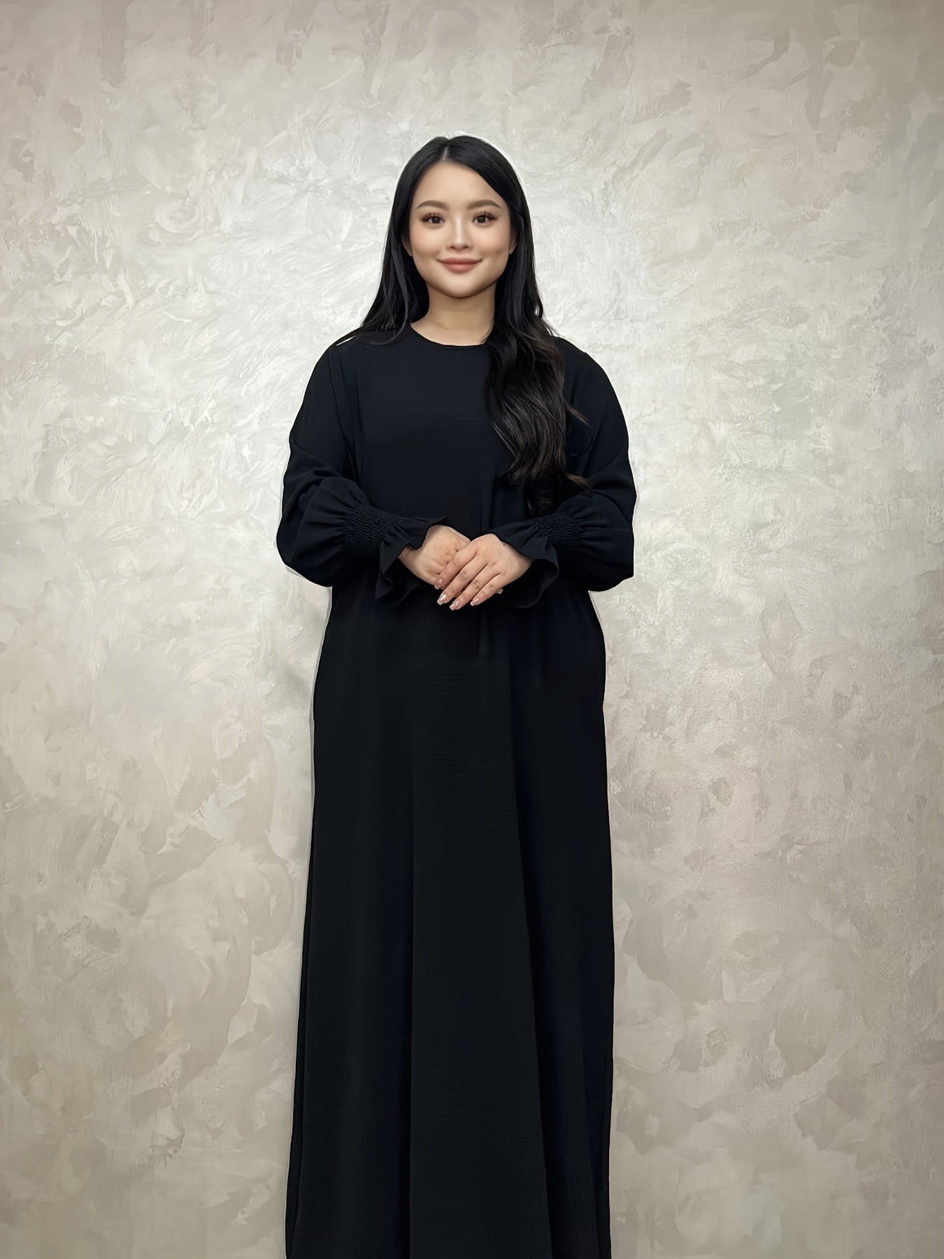 Soft Crepe Material With Pocket Muslim Lady Abaya Prayer Abaya