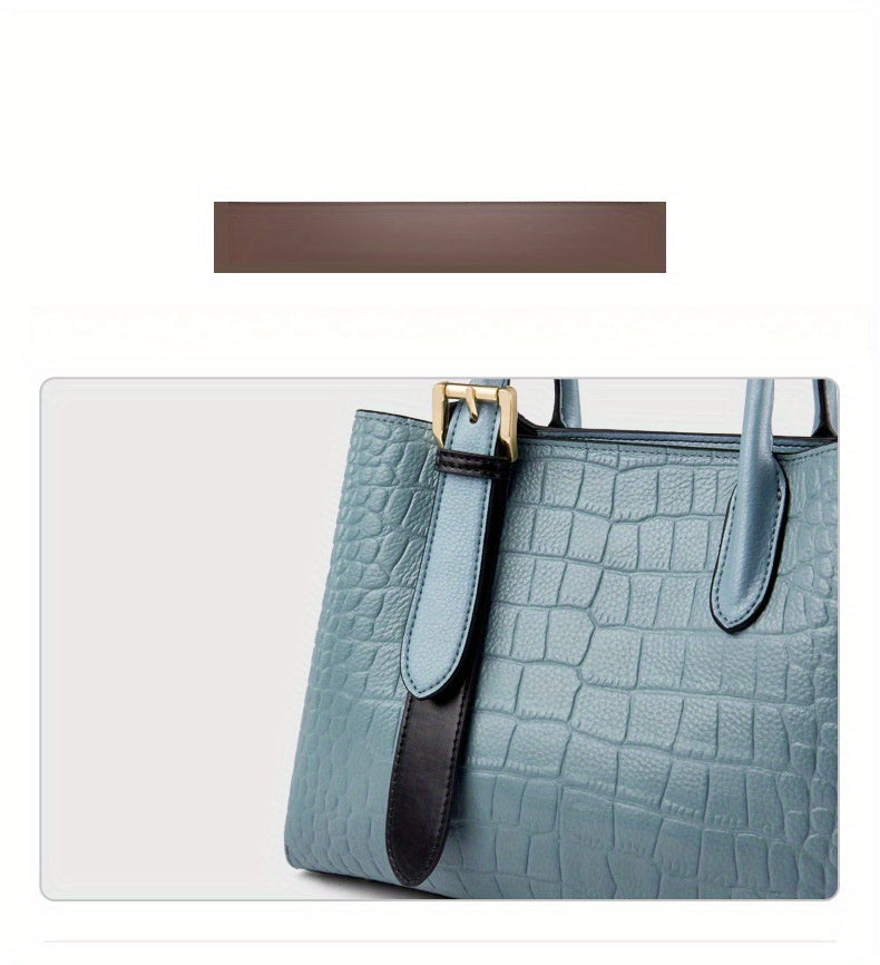 Large Capacity 2025 New Women's Bag, Genuine Leather Handbag for Women, Stylish Crossbody Commuter Women's Bag