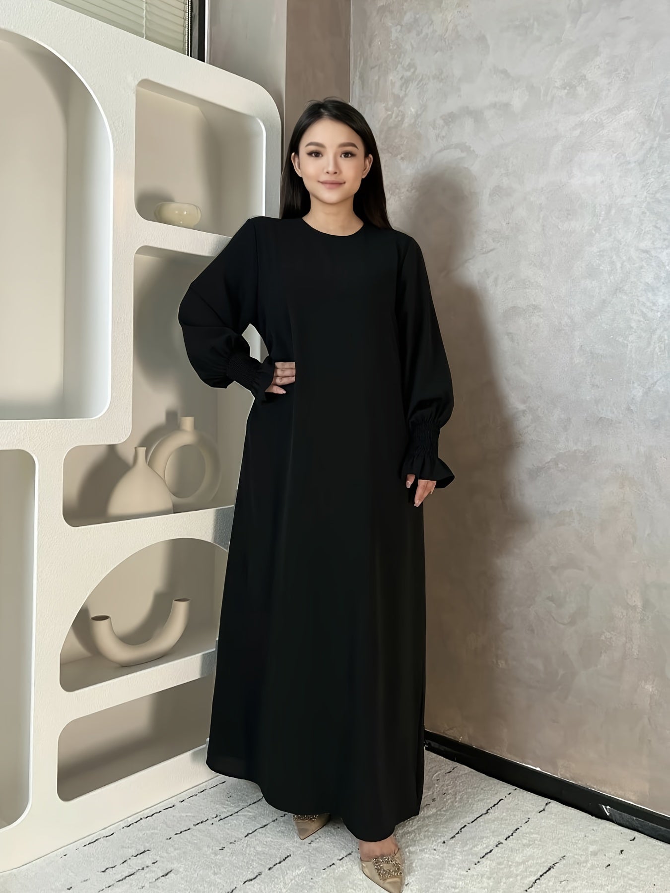 Soft Crepe Material With Pocket Muslim Lady Abaya Prayer Abaya