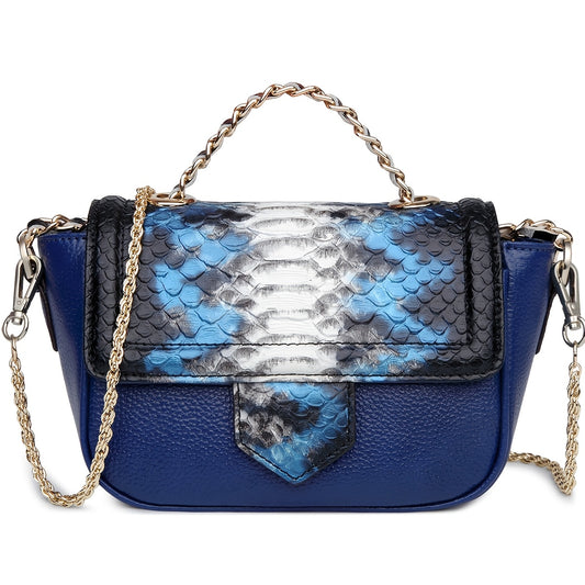 Small Leather Crossbody Messenger Bag for Women, Genuine Leather Chains Shoulder Bag, Summer Purses And Handbags for Women