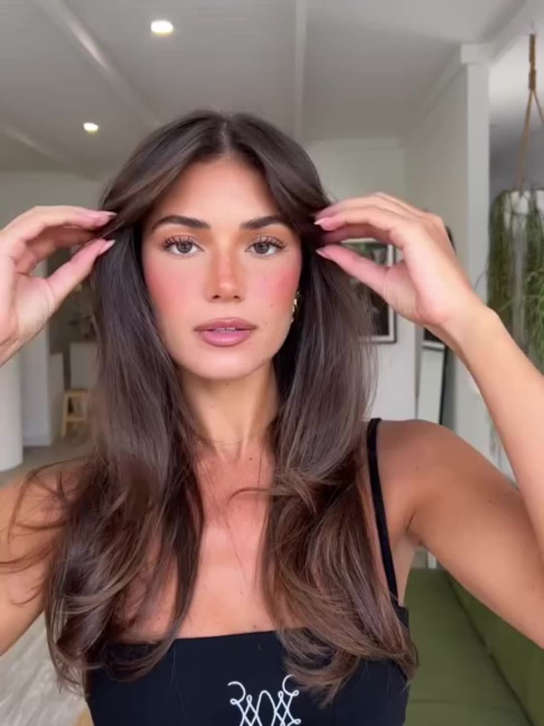 A 20-Inch, 13X4 Upgraded Nude Lace Wig Featuring a Brown Ombré Effect with Layered, Feathered Styles. This Limited Edition Remy Wig Offers a Balayage Look, Perfect for an Effortless Morning Routine And Achieving Bedhead Perf