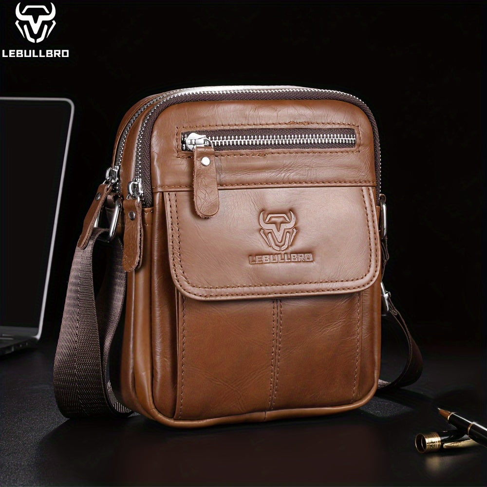 Men's Top Layer Cowhide Shoulder Bags 100% Genuine Leather Handbag High Quality Small Sling Bags Crossbody
