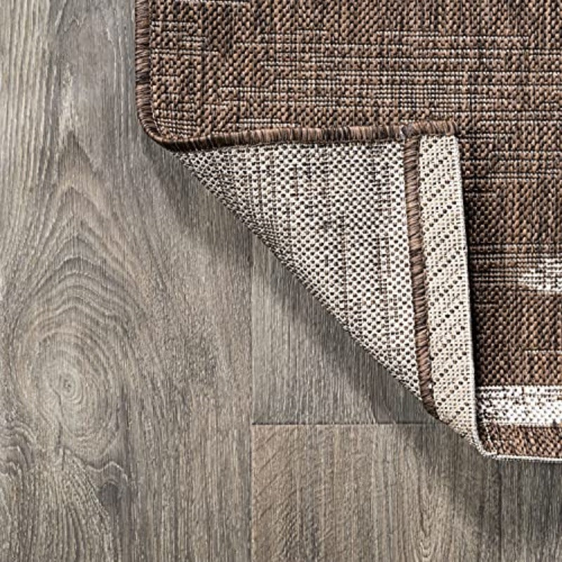 Geometric Indoor Outdoor Area Medium Rug Bohemian Contemporary Easy Cleaning Bedroom Kitchen Backyard Patio Non Shedding 3 X 5 Brown Beige