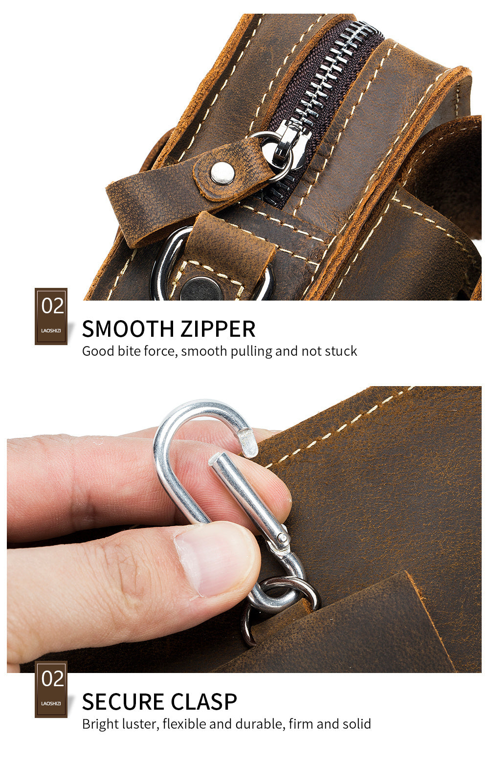 Men's Fashion Leather Crossbody Bag, Genuine Leather Top Layer Sling Cowhide, Retro Style, High-Quality Waist Pack